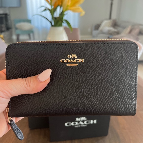 BRAND NEW✨Coach Zip Around Leather Wallet - Black * brand new w/ tags * - Picture 2 of 15